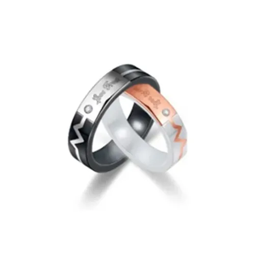 VANA Кольца Керамика Черный/Белый Одно Кольцо Унисекс