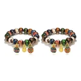 Браслет с бусинами из цветной глазури "Поглощающий зверь" [Парный]