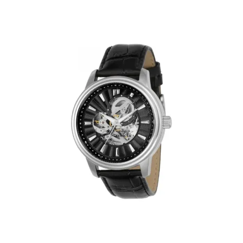 INVICTA Vintage Collection Мужские часы Автоматический механический механизм Кожаный ремешок 45 мм Черный циферблат