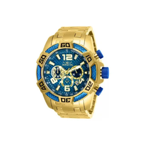 INVICTA Pro Diver Collection Мужские часы Кварцевый механизм Ремешок из нержавеющей стали 50 мм Синий циферблат