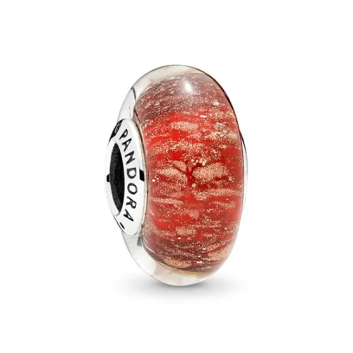 Pandora Sterling Silver 925 пробы Murano стекло Ювелирные аксессуары Красный/Серебряный Женские