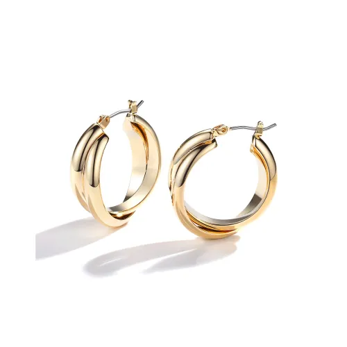 CAROMAY Серьги из меди и сплава женские цвет шампанское золото