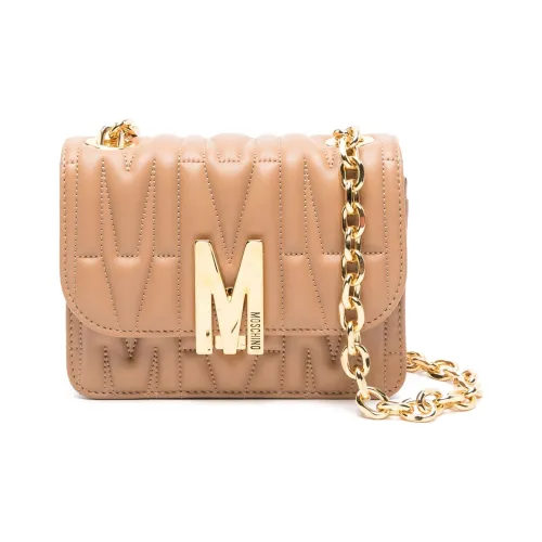 MOSCHINO Lambskin Crossbody Bag Shoulder Bag Small Women's Camel Brown