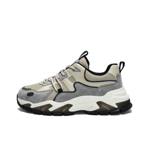 JEEP SPIRIT Масло-Кроссовки Низкие Топ Премиум Feel Светлый Песочный/Альпинистский Серый [Натуральная Кожа] Мужской