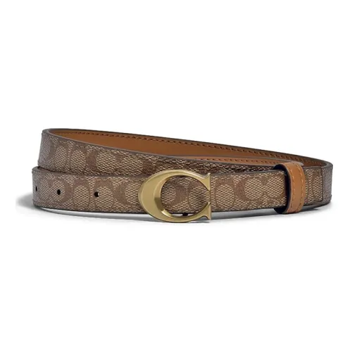 COACH ПВХ Кожаные ремни Женские Коричневый Ширина 2CM