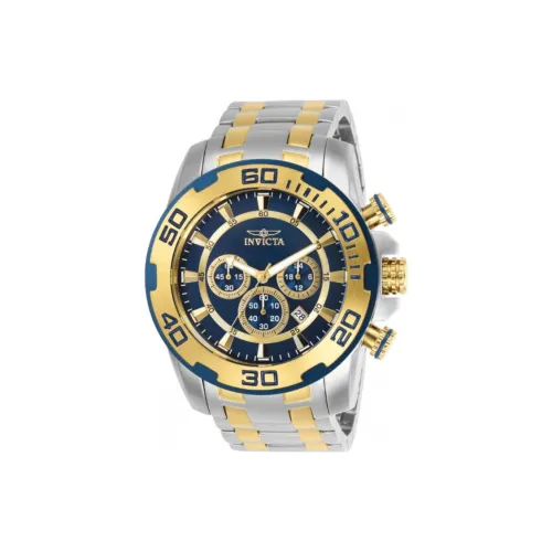 INVICTA Pro Dive Collection Мужские часы Кварцевый механизм Ремешок из нержавеющей стали 50 мм Синий циферблат