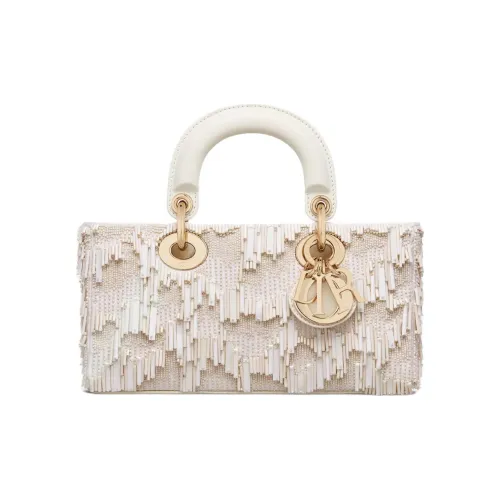 DIOR LADY D Joy Корова Кожа Сумка Lady Dior Сумка через плечо Сумка Маленькая Женская Молочно-белая