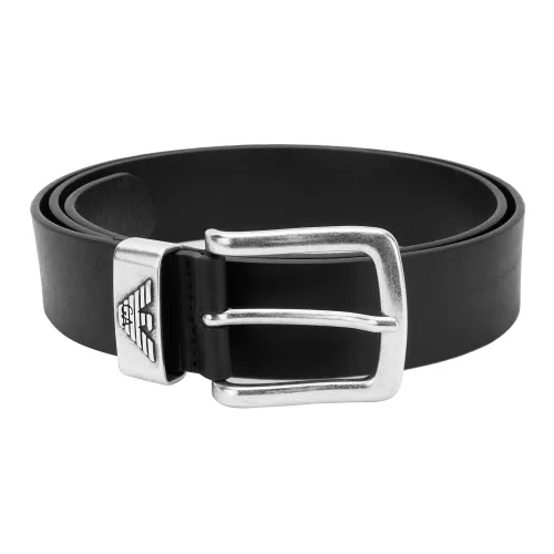 EMPORIO ARMANI Ремни из коровьей кожи, черные, мужские