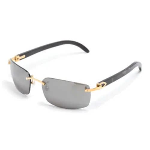 Cartier Ацетат Нерегулярной Формы Солнцезащитные Очки Женские Черные