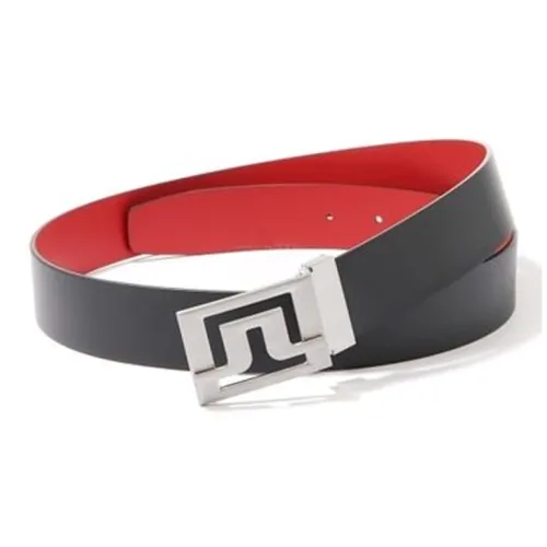 J.Lindeberg Однотонный Украшение Плавная пряжка Кожаные ремни Мужской Черный 4CM