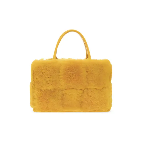 Bottega Veneta Arco Shearling Tote Bag Shopping Bag Small Women's Dark Yellow