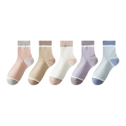 MIIOW Носки Crew Женские 5 пар смешанные цвета