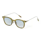 Зеленая оправа с синими линзами