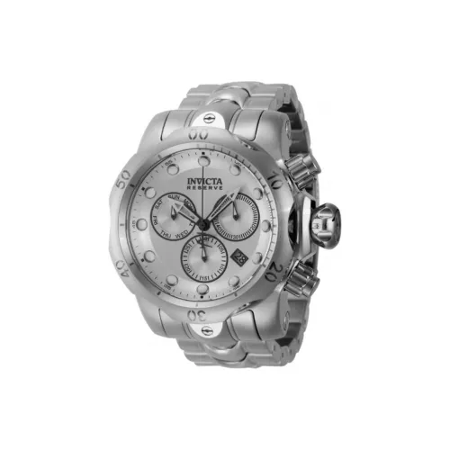 INVICTA Reserve Venom Collection Мужские часы Кварцевый механизм Ремешок из нержавеющей стали 53,7 мм Серебристый циферблат