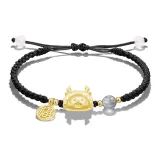 Удача Бренд Пельмени Дракон Браслет [Черная веревка - Желтый]
