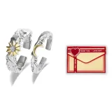 Солнце и Луна Пара Кольцо + [Любовь Частота Подарочная коробка]