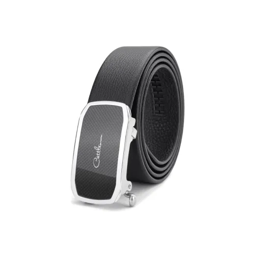 Cows Reign Нержавеющая сталь Автоматическая застежка Ремень Универсальный Бизнес Брюки Ремень Кожаные ремни Мужской Ширина 3,4CM