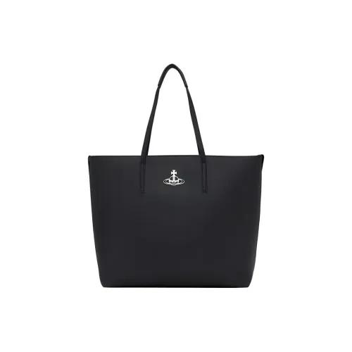 Vivienne Westwood Кожа Тоут Сумка Сумка для покупок Сумка через плечо Сумка Женская Черная