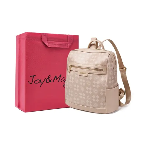 Joy Mario ПВХ Премиум Текстура Легкий Повседневный Коммутирование Рюкзак Большой Женский Абрикосовый Кремовый Кофейный