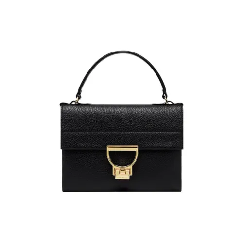 COCCINELLE Сумка через плечо из крупнозернистой текстуры коровьей кожи мини-сумка женская черная