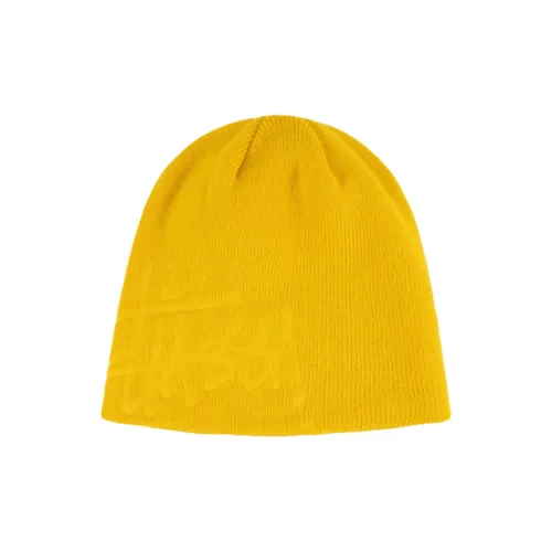 Stussy Акриловые Шапки-Бини Желтого Цвета Унисекс