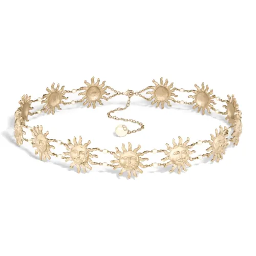 DIOR Белый жемчуг Украшенный Узор Цепи для талии Женские Золото Ширина 4CM