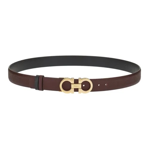 FERRAGAMO GANCINI Ремни из коровьей кожи женские коричневые 2,5 см