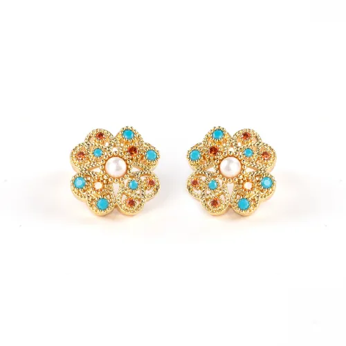 DWCP Copper Alloy Stud Earrings Women's DWCP Медный сплав Серьги-гвоздики Женские