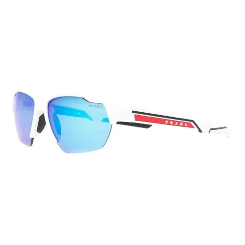 PRADA Пластиковая оправа нерегулярная форма солнцезащитные очки мужской белый