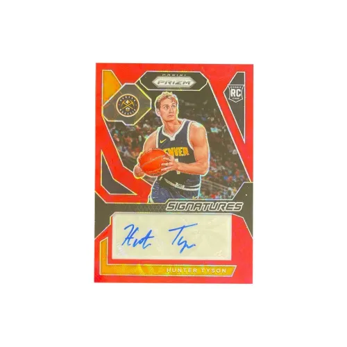 PANINI 2023 24 RECON Nuggets Hunter Tyson Новые звезды RC Красный Круг Fold Автограф Карта