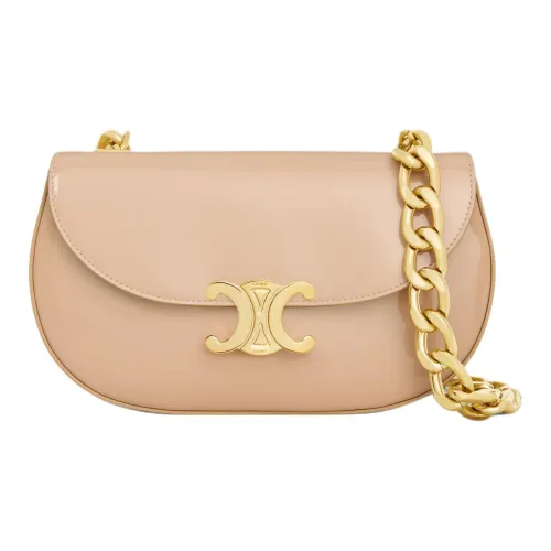 CELINE Besace Talulah Лакированная поверхность Коровья кожа Сумка через плечо Женская Овсяная Бежевый