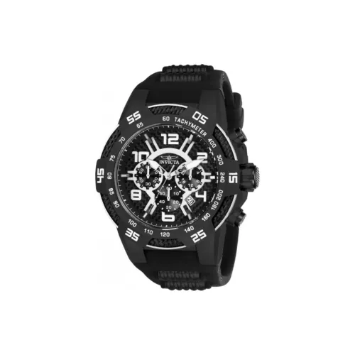 INVICTA Speedway Collection Мужские часы Кварцевый механизм Силиконовый ремешок из нержавеющей стали 51 мм Черный циферблат