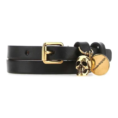 Alexander McQueen Кожа Браслеты Мужские Черные