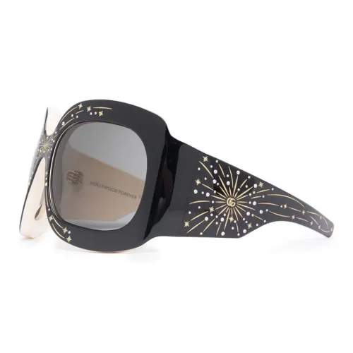 GUCCI Ацетат Нерегулярная форма Солнцезащитные очки Женские Черный