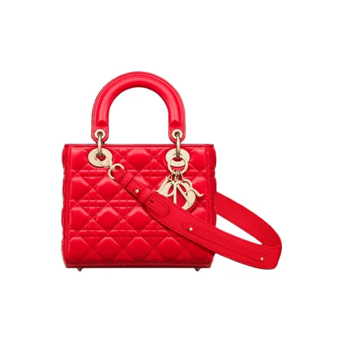 DIOR LADY DiorMy ABCDior Lambskin Tote Bag Shopping Bag Shoulder Bag Handbag Small Women Bright Red