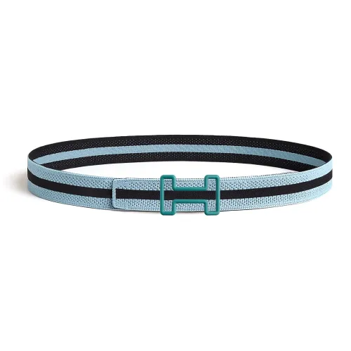 HERMES Многоцветный Ремень с Украшением Мужской Синий Черный Ширина 3,2 см