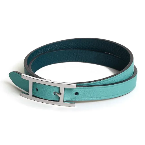 HERMES Телячья кожа Наручные повязки Женские Синий