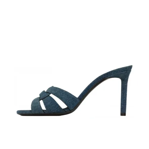 SAINT LAURENT TRIBUTE Слипоны Женские Морской Синий