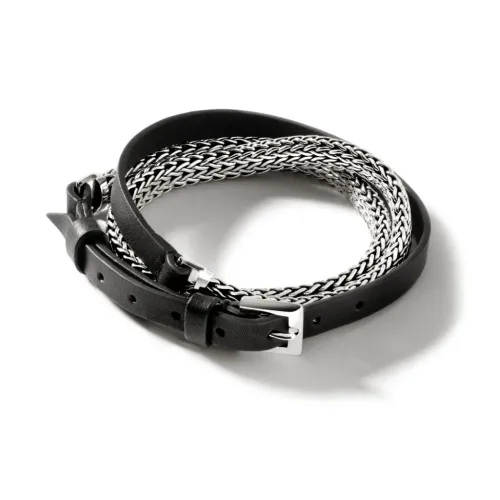 JOHN HARDY Телячья кожа Серебряный браслеты Женские Черный