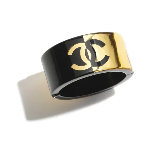 CHANEL Смола Металл Браслеты Женские Золото Черный