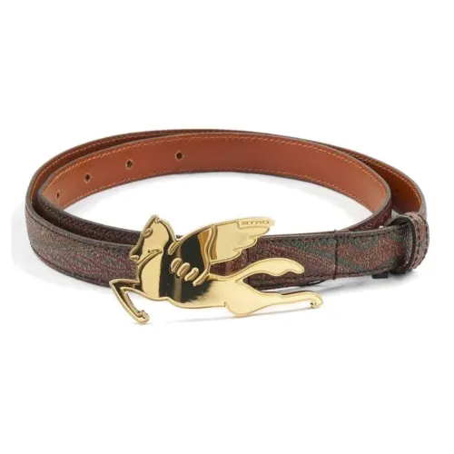 ETRO Ремни из коровьей кожи, коричневые, женские