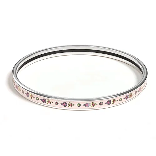 HERMES Эмаль Палладий Покрытие Браслеты Женские Серебристый