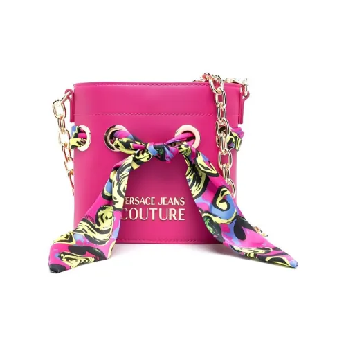 VERSACE JEANS COUTURE Полиуретан Полиэстер Смола Ведрообразная Сумка Сумка через плечо Женская Розовая Фиолетовая