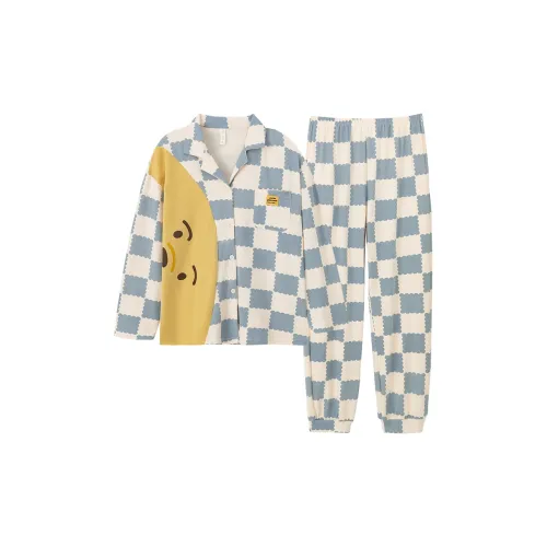 ROUKEER Пижамный комплект женский небесно-голубой