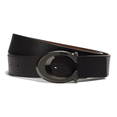 COACH Кожаные ремни Мужской Черный Ширина 3,8 см