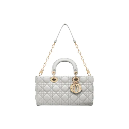 DIOR LADY D Joy Lambskin Сумка Lady Dior Сумка через плечо Сумка среднего размера Женская Mist Серый
