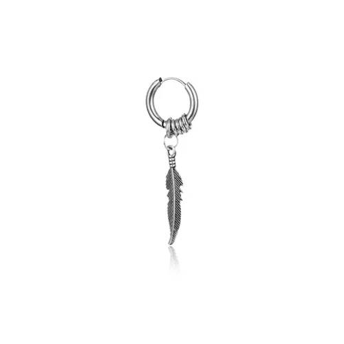 WANLIACC Сплав Серебряный Перо Серьги-кольца Унисекс