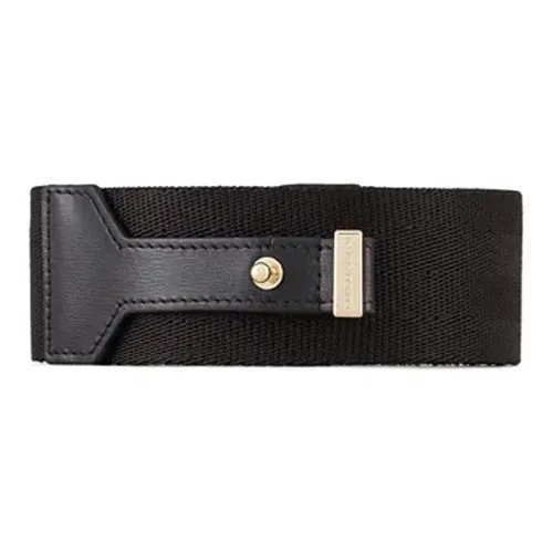 EMPORIO ARMANI Значок кнопка застежка плавный механизм ремень из коровьей кожи женский черный 4 5 см