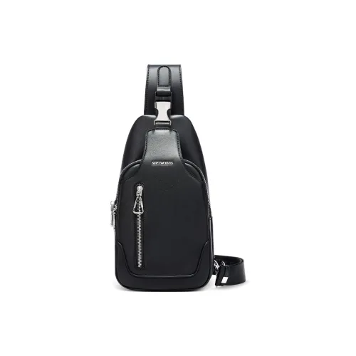 SEPTWOLVES Бананка из натуральной коровьей кожи сумка через плечо QPL стандартная унисекс черная