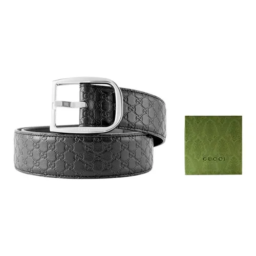 GUCCI Ремни из коровьей кожи Мужской Черный Ширина 4CM